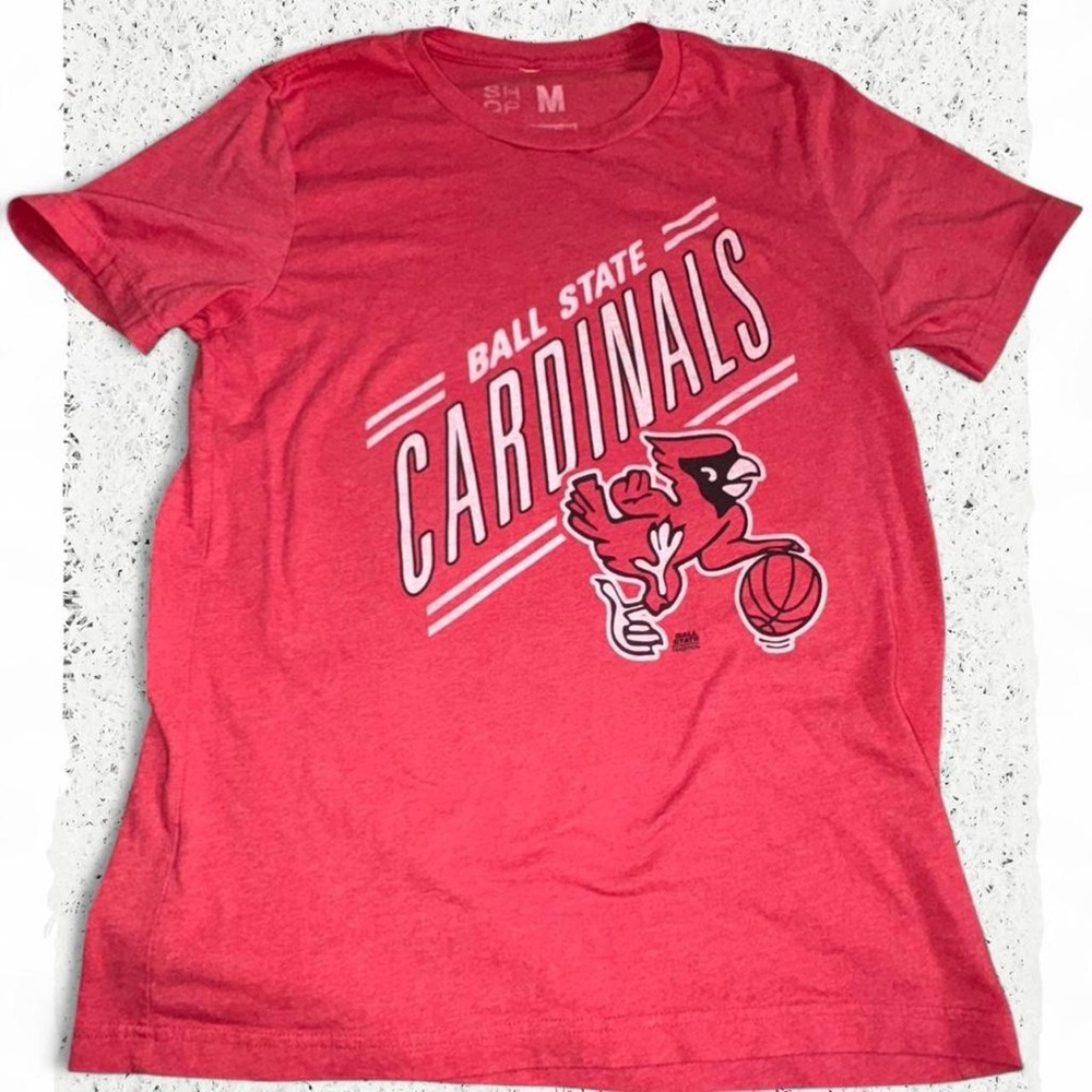 Men’s Red Ball State Cardinals basketball tee Size M #college #basketball